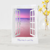 open raam paarse oceaanzonsopgang kaart (Gele Bloem)