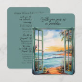 Open raam strand scène paradijs tropisch kaart (Voorkant / Achterkant)