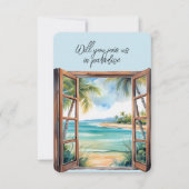 Open raam strand scène paradijs tropisch kaart (Voorkant)