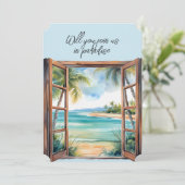 Open raam strand scène paradijs tropisch kaart (Staand voorkant)