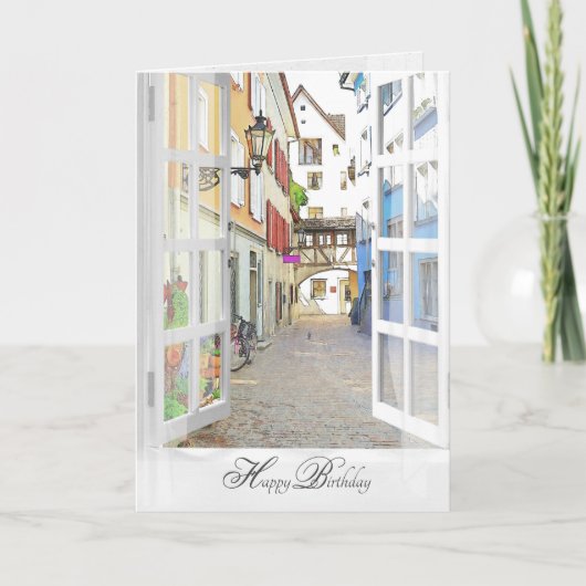 open raam uitzicht van de oude Oostenrijkse verjaa Kaart (Voorkant)