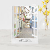 open raam uitzicht van de oude Oostenrijkse verjaa Kaart (Gele Bloem)