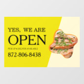 Open Raamsticker voor restaurants op maat (Vel)