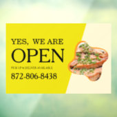 Open Raamsticker voor restaurants op maat (Vel 3)