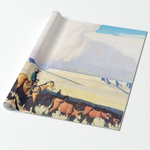 “Open Range” Westerse kunst van Maynard Dixon Cadeaupapier