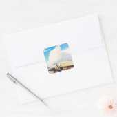 “Open Range” Westerse kunst van Maynard Dixon Vierkante Sticker (Envelop)