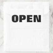 OPEN RECHTHOEKIGE STICKER (Tas)