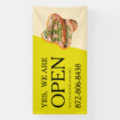 Open Reclamebanner voor restaurant op maat Spandoek (Verticaal)