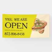 Open Reclamebanner voor restaurants op maat Spandoek (Horizontaal)