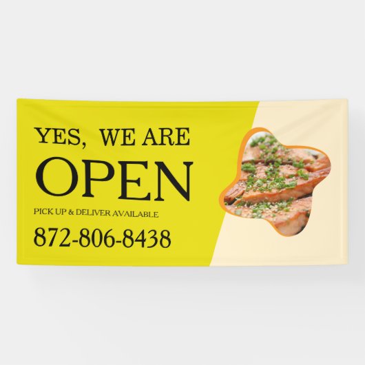 Open Reclamebanner voor restaurants op maat Spandoek (Horizontaal)