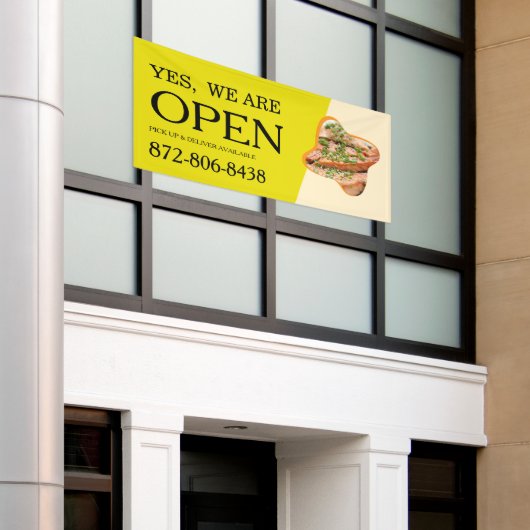 Open Reclamebanner voor restaurants op maat Spandoek (Buitenkant Gebouw)