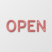 OPEN Red Neon Window Cling Raamsticker (Vel)