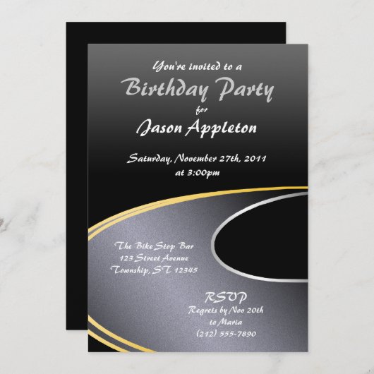 Open Road - Birthday Party Kaart (Voorkant / Achterkant)