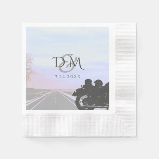 Open Road Motorcycle Weddenschappen Receptie Cockt Servet (Voorkant)