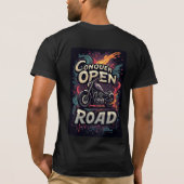 🏍️ Open Road Motorfietswandkunst Overwonnen T-shirt (Achterkant)