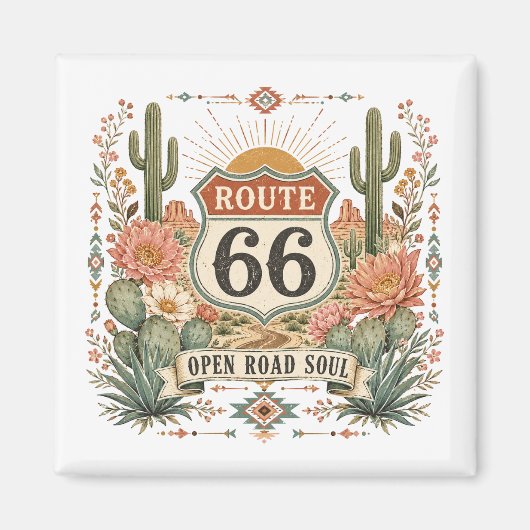 Open Road Soul Botanische Aandenken Magneet (Voorkant)