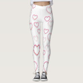 Open rode harten leggings (Voorkant)