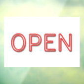OPEN Rode Neon Letters Zakelijk Deur Bord Raamsticker (Vel 3)