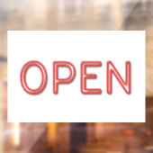 OPEN Rode Neon Letters Zakelijk Deur Bord Raamsticker (Vel 2)