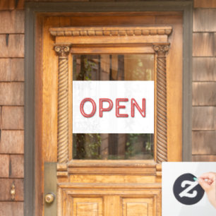 OPEN Rode Neon Letters Zakelijk Deur Bord Raamsticker