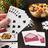 Open roze envelop pokerkaarten
