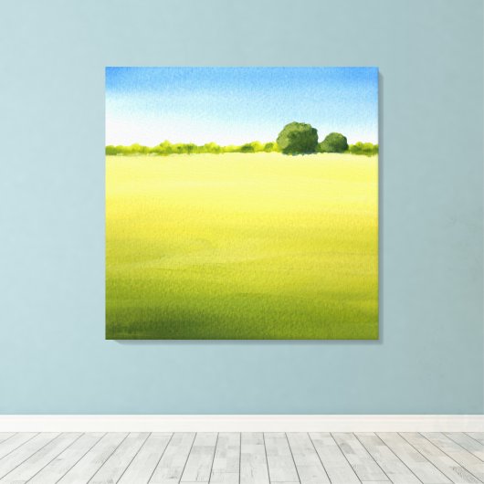 "Open ruimte" Acrylische Waterverf Canvas Afdruk (Insitu (Houten vloer))