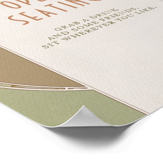 Open Seating Sign  Art Nouveau door Mucha Poster (Hoek)