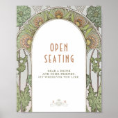 Open Seating Sign Art Nouveau door Mucha Poster (Voorkant)
