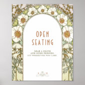 Open Seating Sign Art Nouveau door Mucha Poster (Voorkant)
