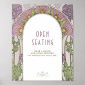 Open Seating Sign  Art Nouveau door Mucha Poster (Voorkant)
