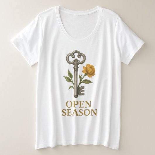 Open seizoen grote maat t-shirt (Design voorkant)