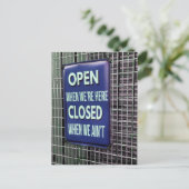 Open Sign Funny, Closed Sign Funny Briefkaart (Staand voorkant)