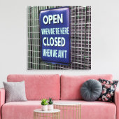 Open Sign Funny, Closed Sign Funny Canvas Afdruk (Insitu (Woonkamer))