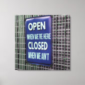 Open Sign Funny, Closed Sign Funny Canvas Afdruk (Voorkant)