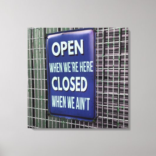 Open Sign Funny, Closed Sign Funny Canvas Afdruk (Voorkant)