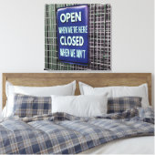 Open Sign Funny, Closed Sign Funny Canvas Afdruk (Insitu (Slaapkamer))