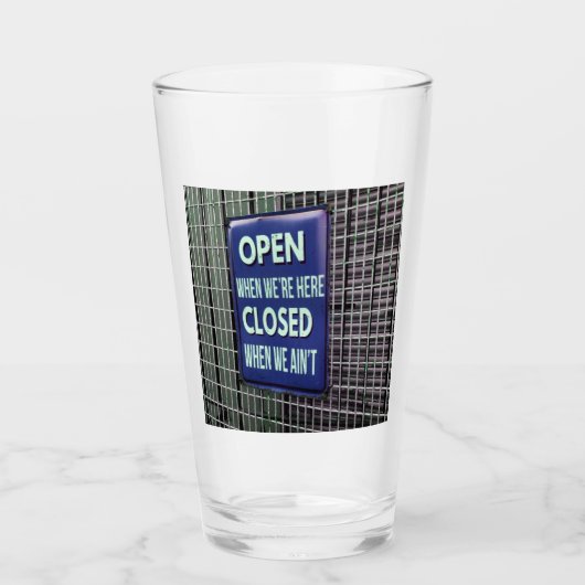 Open Sign Funny, Closed Sign Funny Glas (Voorkant)