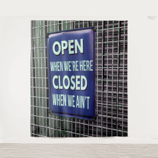 Open Sign Funny, Closed Sign Funny Wandkleed (Voorkant)