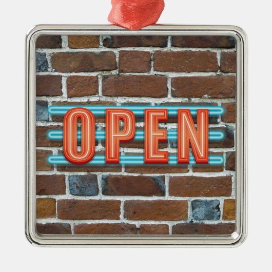 OPEN SIGN METALEN ORNAMENT (Voorkant)