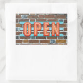 OPEN SIGN RECHTHOEKIGE STICKER (Tas)
