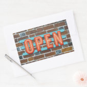 OPEN SIGN RECHTHOEKIGE STICKER (Envelop)