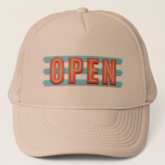 OPEN SIGN TRUCKER PET (Voorkant)