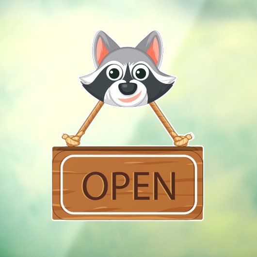 Open Sign Window Cling Raamsticker (Vel 3)