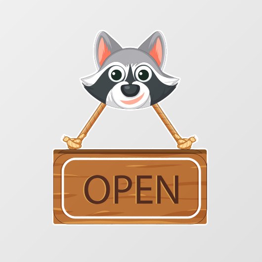 Open Sign Window Cling Raamsticker (Vel)