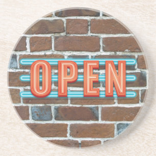 OPEN SIGN ZANDSTEEN ONDERZETTER