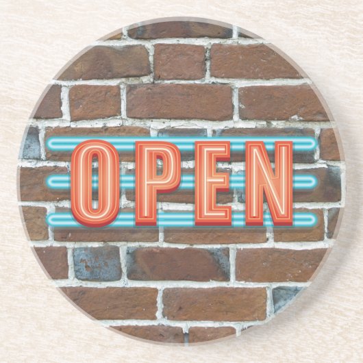 OPEN SIGN ZANDSTEEN ONDERZETTER (Voorkant)