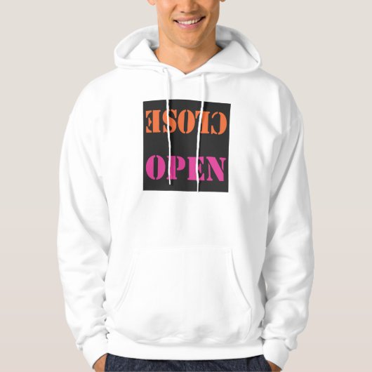 OPEN SLUITEN OP ZWART HOODIE (Voorkant)
