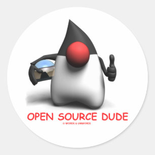 Open Source Dude (softwareontwikkelaar Duke) Ronde Sticker