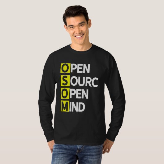Open Source Open Mind 3 Program Coder Computer Dev T-shirt (Voorkant volledig)