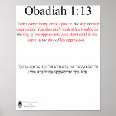 Open Source Translation Obadiah 1:13 Poster (Voorkant)